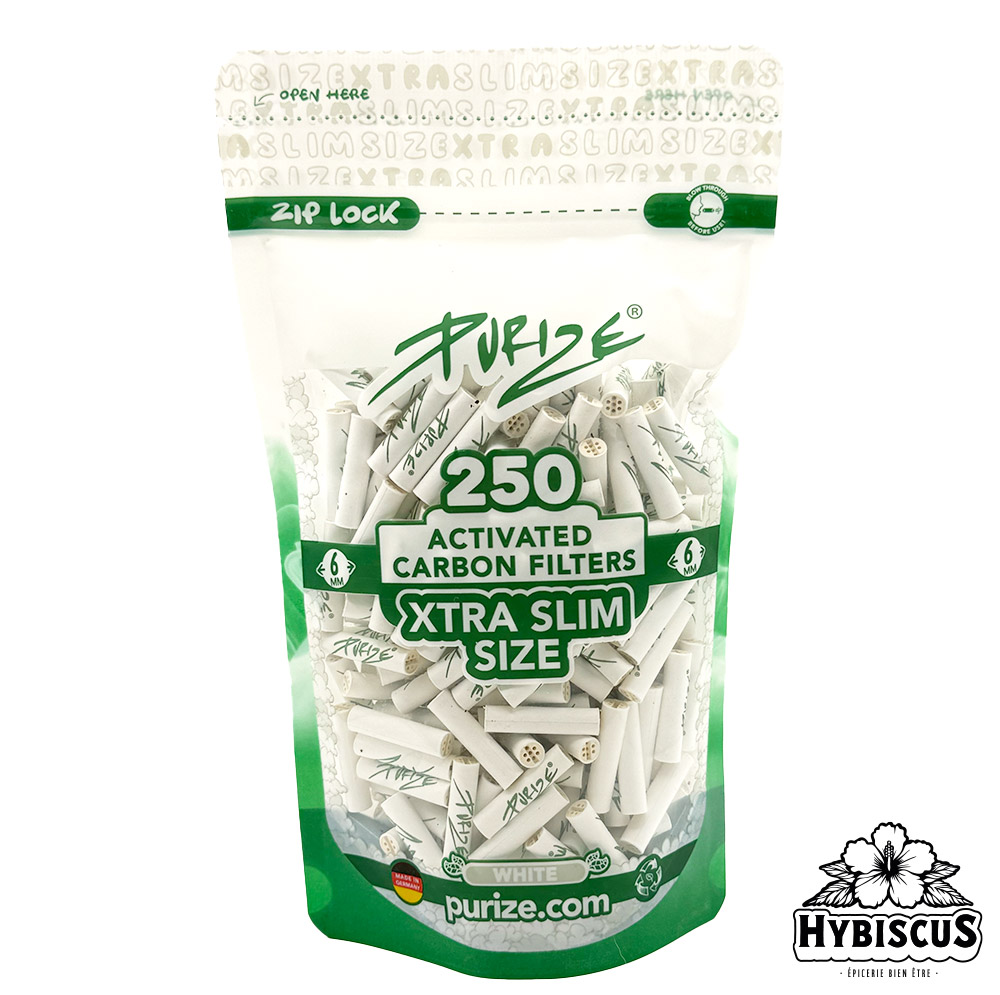 Filtres charbon actif WHITE 6mm x250