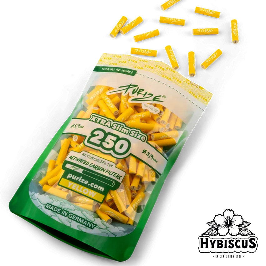 Filtres charbon actif YELLOW 5,9mm x250